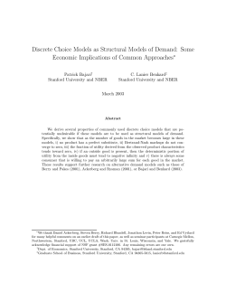 Discrete Choice Models as Structural Models of Demand