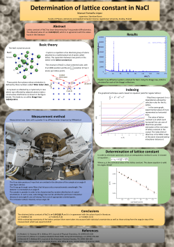 Determination of lattice constant in NaCl