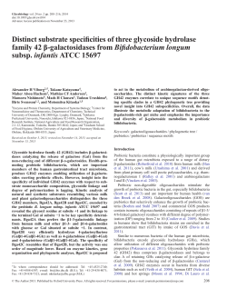 Distinct substrate specificities of three glycoside hydrolase family 42