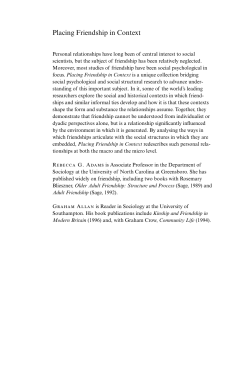 Placing Friendship in Context