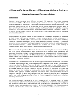 A Study on the Use and Impact of Mandatory Minimum Sentences