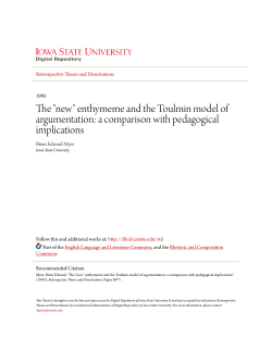 The "new" enthymeme and the Toulmin model of argumentation: a