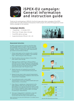 iSPEX-EU campaign: General information and instruction guide