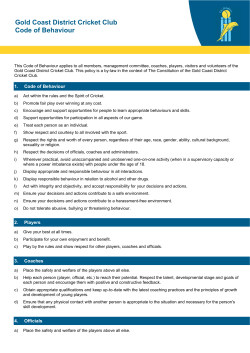 Code of Behaviour - Gold Coast Dolphins