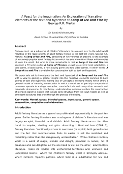 A Feast for the imagination - Poetics and Linguistics Association