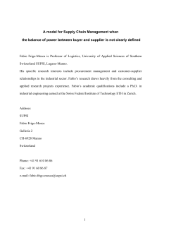 A model for Supply Chain Management when the balance of power