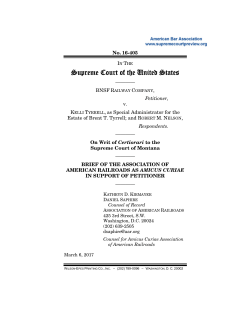 Brief for the Association of American Railroads in