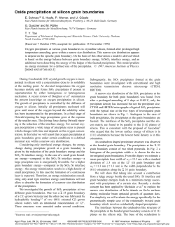 Oxide precipitation at silicon grain boundaries