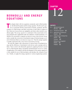 BERNOULLI AND ENERGY EQUATIONS