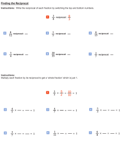 Finding the Reciprocal 3 8 8 3 8 12 6 15 3 4 20 35 2 1 5 10 5 &times; 2