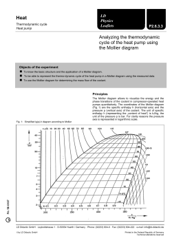 Analyzing the thermodynamic cycle of the heat pump using the