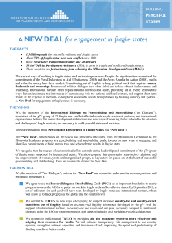 A NEW DEAL for engagement in fragile states