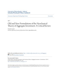 Old and New Formulations of the Neoclassical Theory of Aggregate