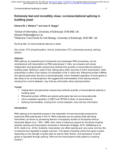 Extremely fast and incredibly close: co-transcriptional