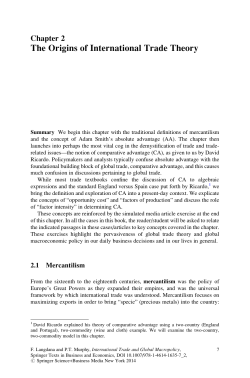 The Origins of International Trade Theory