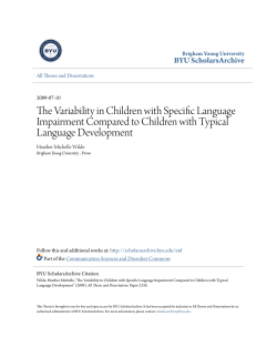 The Variability in Children with Specific Language Impairment