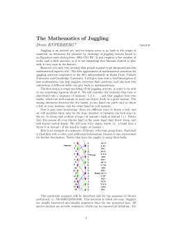 The Mathematics of Juggling