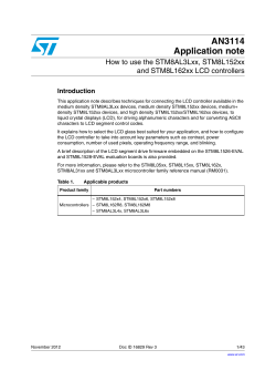 How to use the STM8AL3Lxx, STM8L152xx and STM8L162xx LCD