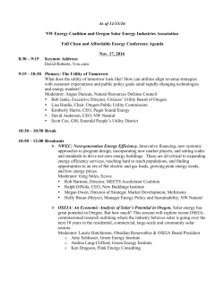 As of 11/15/16 NW Energy Coalition and Oregon Solar Energy