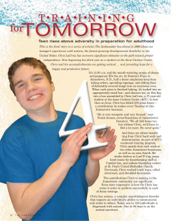 Teen rises above adversity in preparation for adulthood