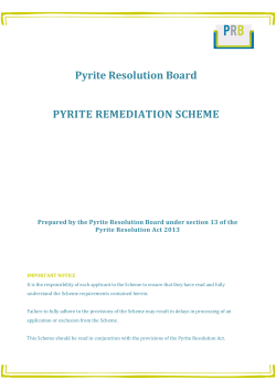Pyrite Resolution Board PYRITE REMEDI TION SCHEME