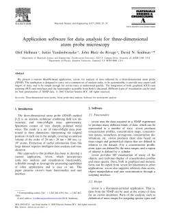 Application software for data analysis for three