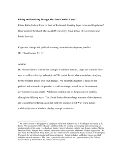 Giving and Receiving Foreign Aid: Does Conflict Count? Eliana Balla