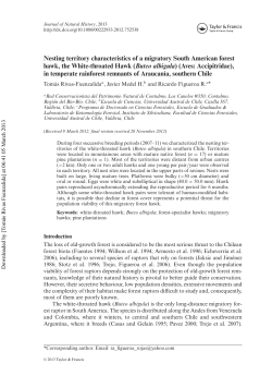 Nesting territory characteristics of a migratory South American forest
