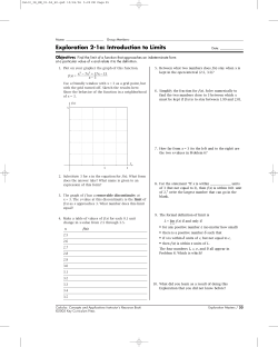 Exploration 2-1a: Introduction to Limits
