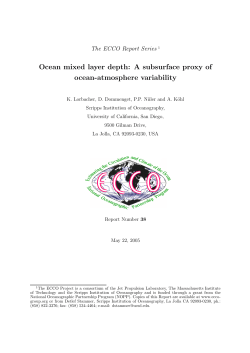 Ocean mixed layer depth: A subsurface proxy of ocean