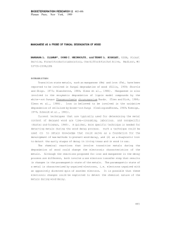 MANGANESE AS A PROBE OF FUNGAL DEGRADATION OF WOOD