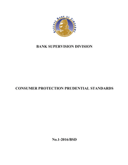 Consumer Protection Prudential Standards