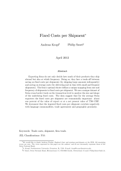 Fixed Costs per Shipment