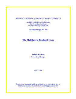 the multilateral trading system - Gerald R. Ford School of Public Policy