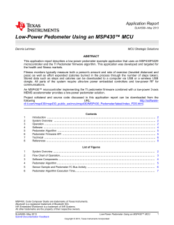 Low-Power Pedometer Using an MSP430 MCU