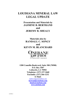 Louisiana Mineral Law Legal Update