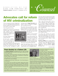 of HIV criminalization - AIDS Law Project of Pennsylvania