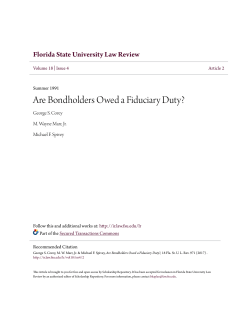 Are Bondholders Owed a Fiduciary Duty?