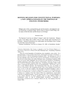 DEFINING RELIGION FOR CONSTITUTIONAL PURPOSES: A NEW