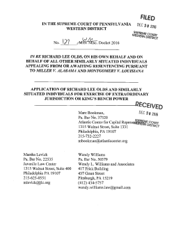 Application for Exercise of Extraordinary