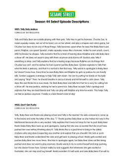 SS44 Episode Descriptions