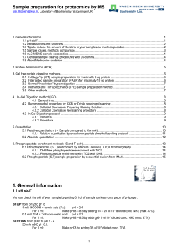 Sample preparation for proteomics by MS.