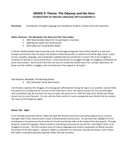GRADE 9: Theme: The Odyssey and the Hero