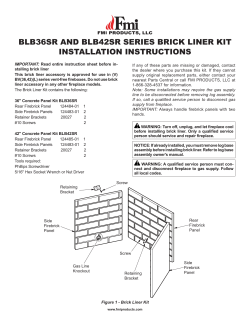 BLB36SR AND BLB42SR SERIES BRICK LINER KIT