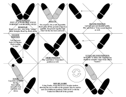FIRST POSITION FEET AT A 30 DEGREE ANGLE FORMING A 60