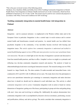 Tackling community integration in mental health home