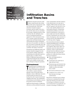 The Wisconsin Storm Water Manual: Infiltration
