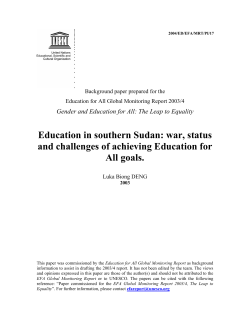 Education in southern Sudan: war, status and challenges of