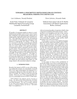 TOWARDS A DESCRIPTIVE DEPTH INDEX FOR 3D CONTENT