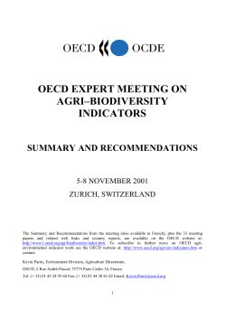 oecd expert meeting on agri&ndash;biodiversity indicators summary and